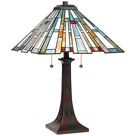 Image1 of Quoizel Maybeck 24 3/4" Valiant Bronze Tiffany-Style Table Lamp