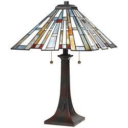 Quoizel Maybeck 24 3/4" Valiant Bronze Tiffany-Style Table Lamp