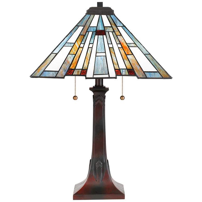 Image 5 Quoizel Maybeck 24 3/4" Valiant Bronze Tiffany-Style Table Lamp more views