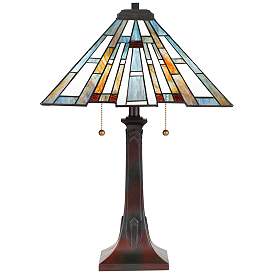 Image5 of Quoizel Maybeck 24 3/4" Valiant Bronze Tiffany-Style Table Lamp more views