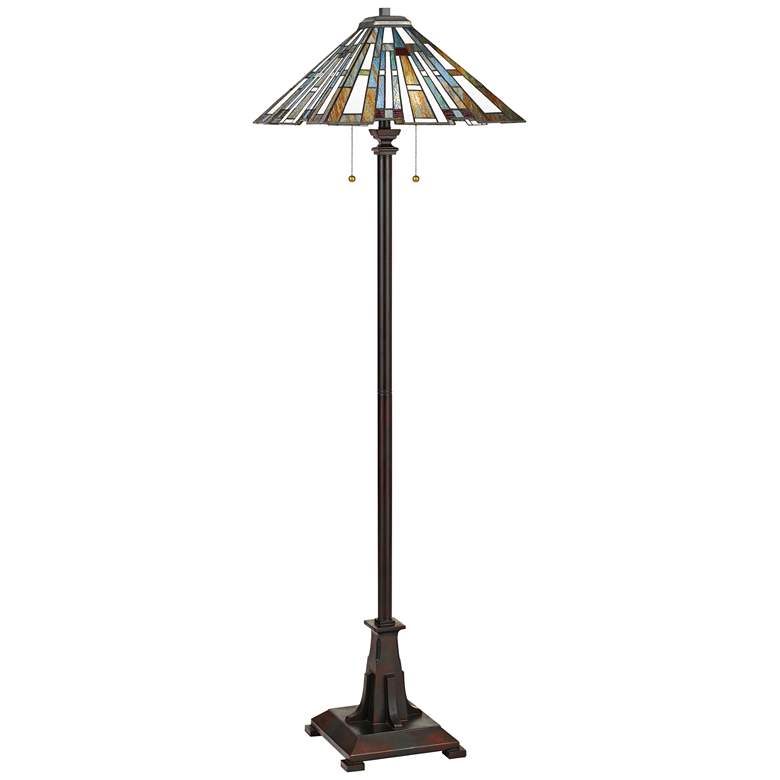 Image 2 Quoizel Maybeck 62" High Valiant Bronze Tiffany-Style Floor Lamp