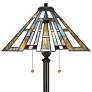 Quoizel Maybeck 62" High Valiant Bronze Tiffany-Style Floor Lamp