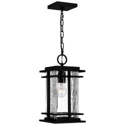 Quoizel McAlister 15 1/2&quot; High Earth Black Outdoor Hanging Light