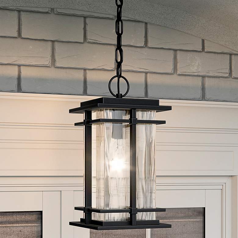 Image 1 Quoizel McAlister 15 1/2 inch High Earth Black Outdoor Hanging Light