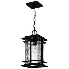 Image4 of Quoizel McAlister 15 1/2" High Earth Black Outdoor Hanging Light more views