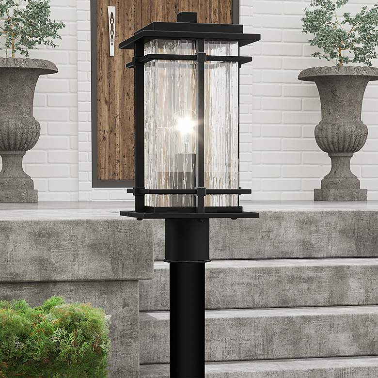 Image 2 Quoizel McAlister 16 1/2 inch High Earth Black Outdoor Post Mount Light