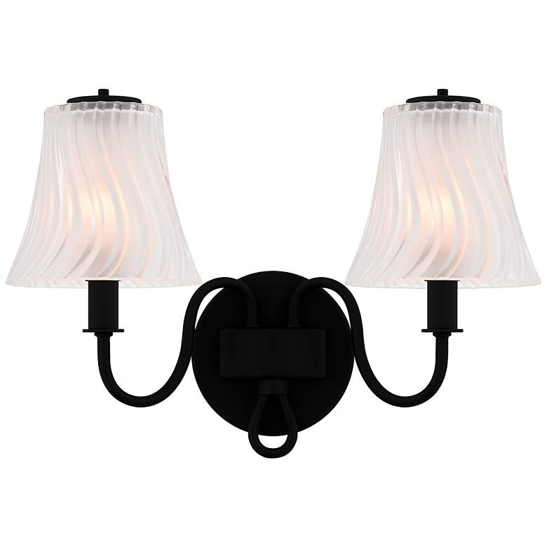 Image 1 Quoizel McKinney 11" High Matte Black 2-Light Wall Sconce