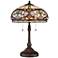 Quoizel Meadow Russet Tiffany Style Art Glass Table Lamp