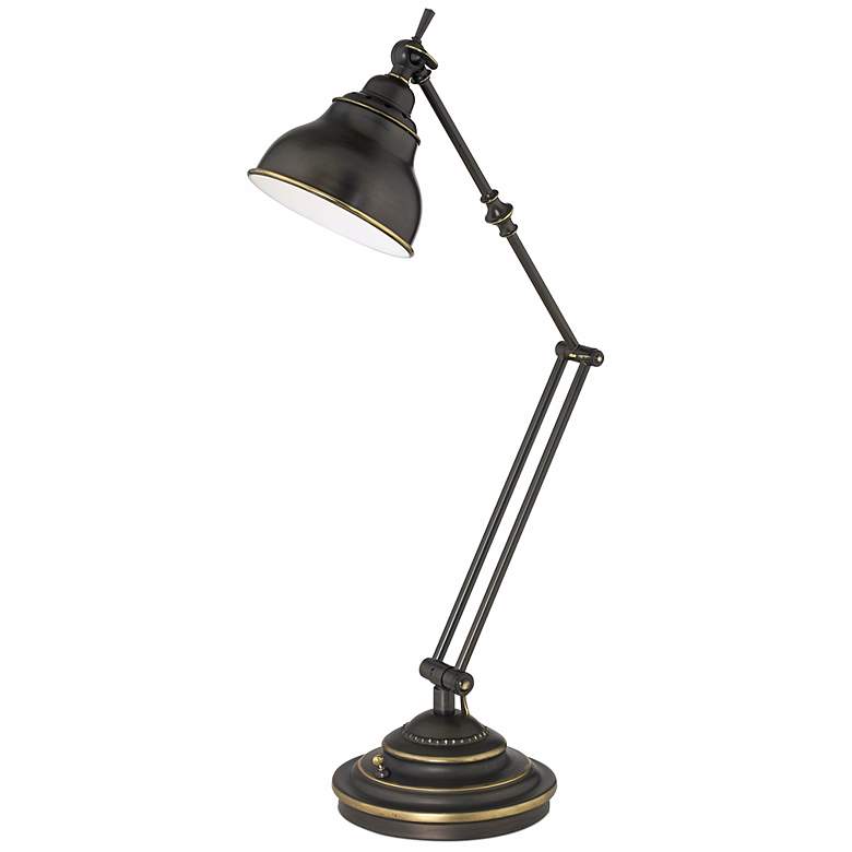 Image 1 Quoizel Medici Bronze Halogen Adjustable Desk Lamp