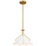 1_Quoizel Mejia 14" Wide Aged Brass and White Pendant Light