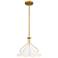 Quoizel Mejia 14" Wide Aged Brass and White Pendant Light