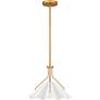 3_Quoizel Mejia 14" Wide Aged Brass and White Pendant Light more views