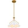 4_Quoizel Mejia 14" Wide Aged Brass and White Pendant Light more views