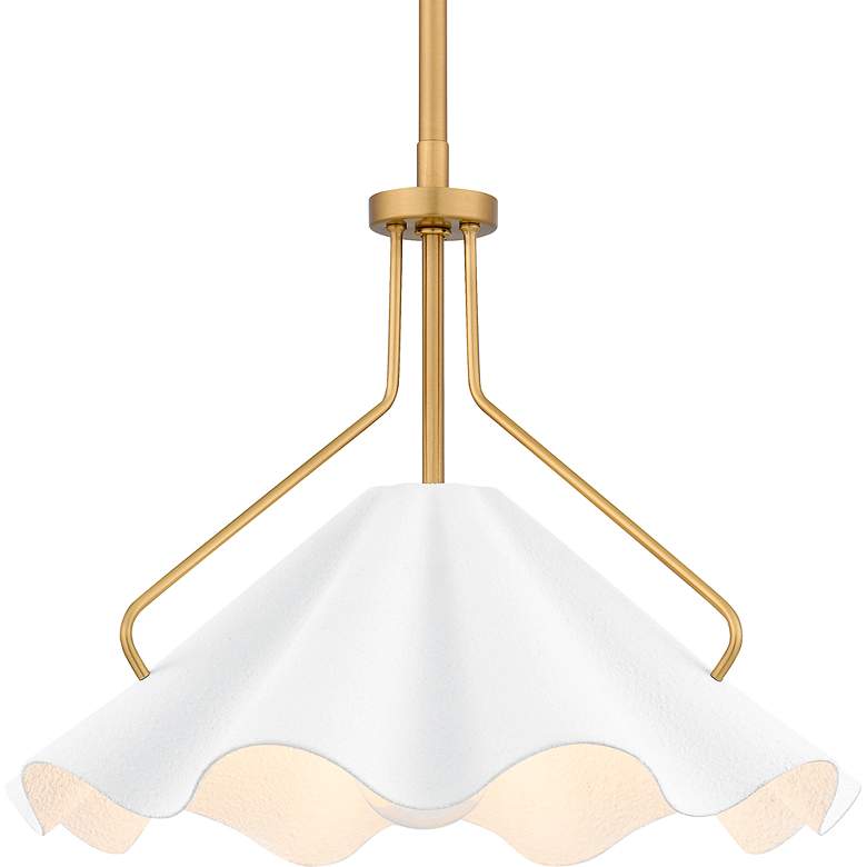 Image 5 Quoizel Mejia 14" Wide Aged Brass and White Pendant Light more views