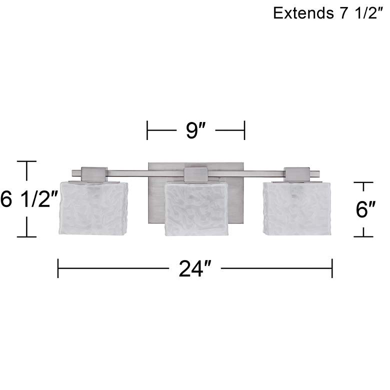 Image 3 Quoizel Melody 24" Wide Nickel 3-Light Bath Fixture more views
