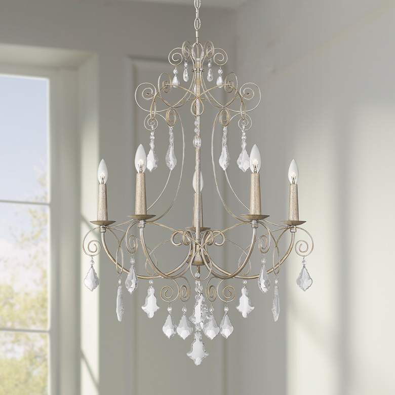 Image 1 Quoizel Merida 28" Wide Vintage Gold 5-Light Chandelier