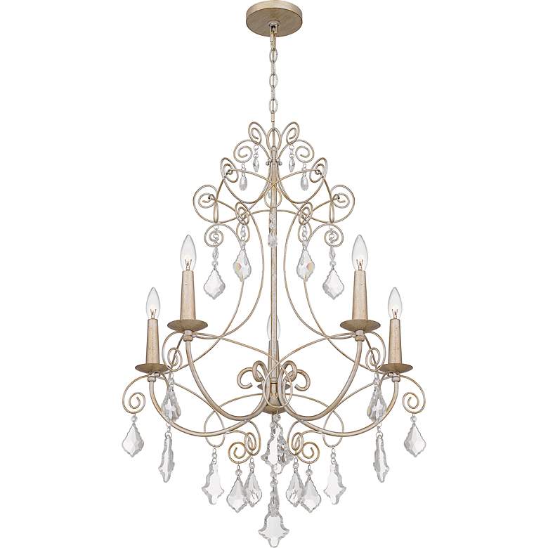 Image 7 Quoizel Merida 28" Wide Vintage Gold 5-Light Chandelier more views