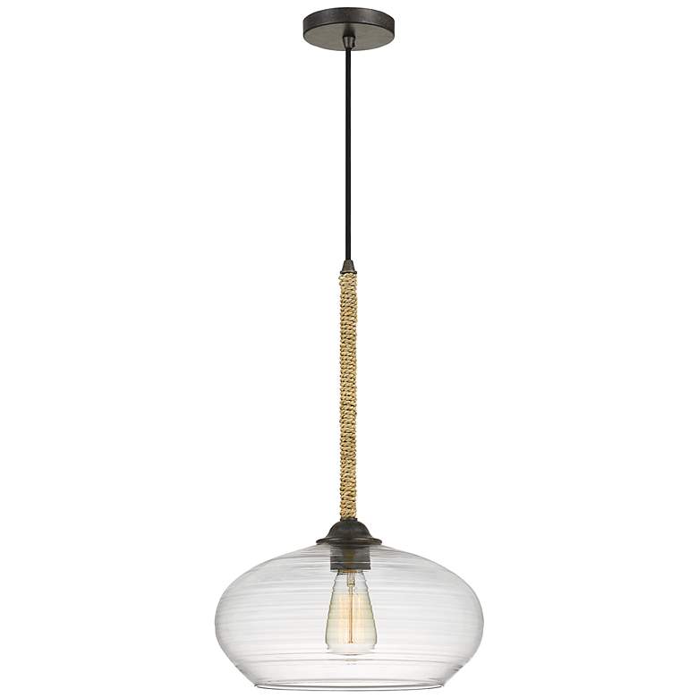 Image 1 Quoizel Merino 13.25" Wide Bronze and Orb Glass Modern Mini Pendant