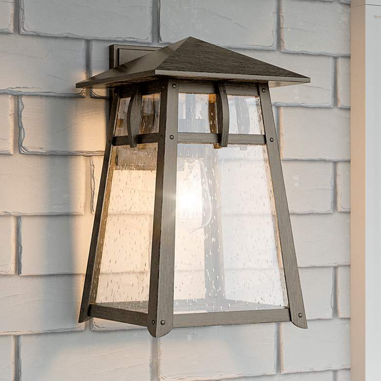 Image 1 Quoizel Merle 15 1/4" High Burnished Bronze Outdoor Wall Light