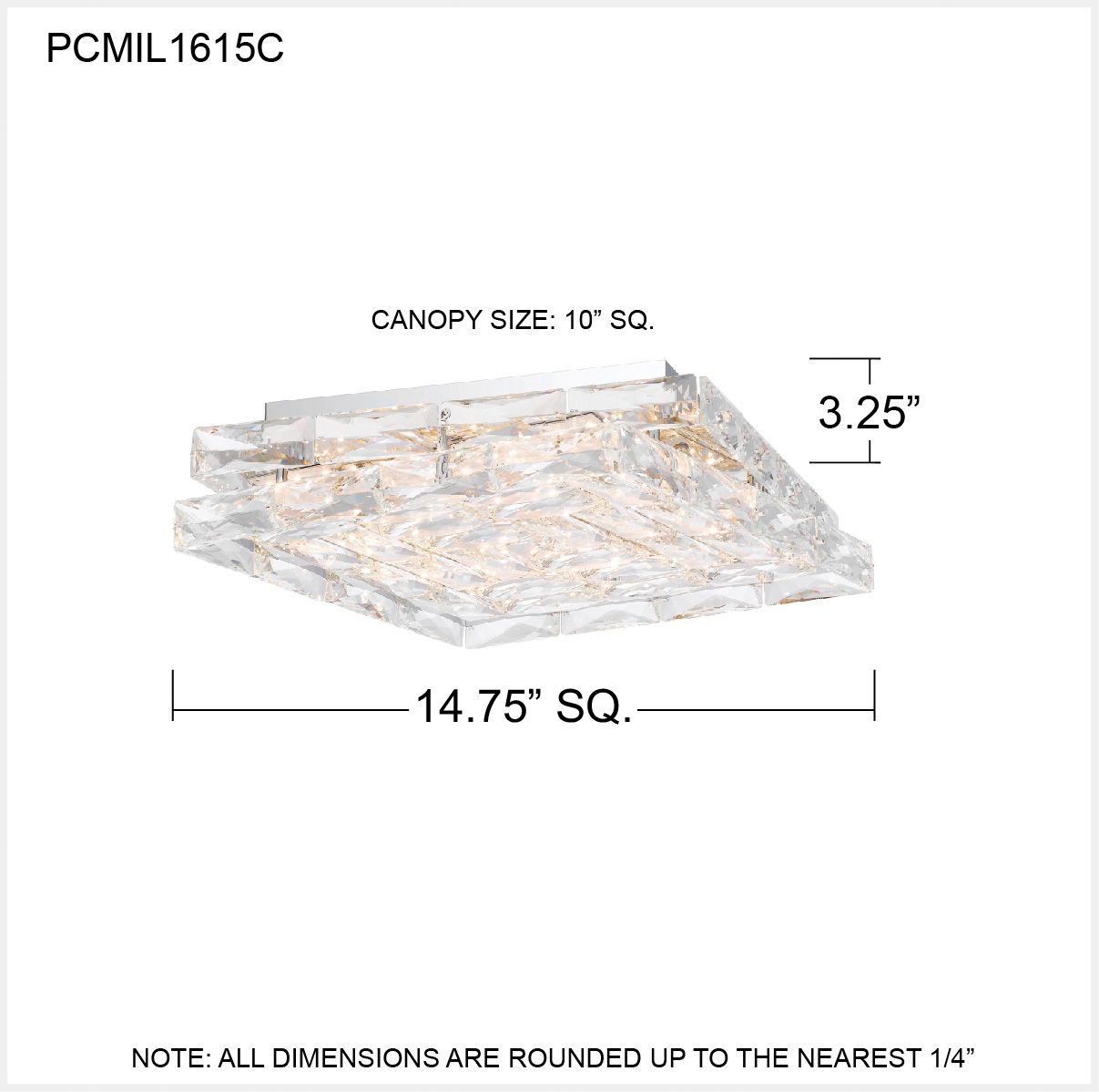 Quoizel Milania 14 3/4"W Polished Chrome LED Ceiling Light