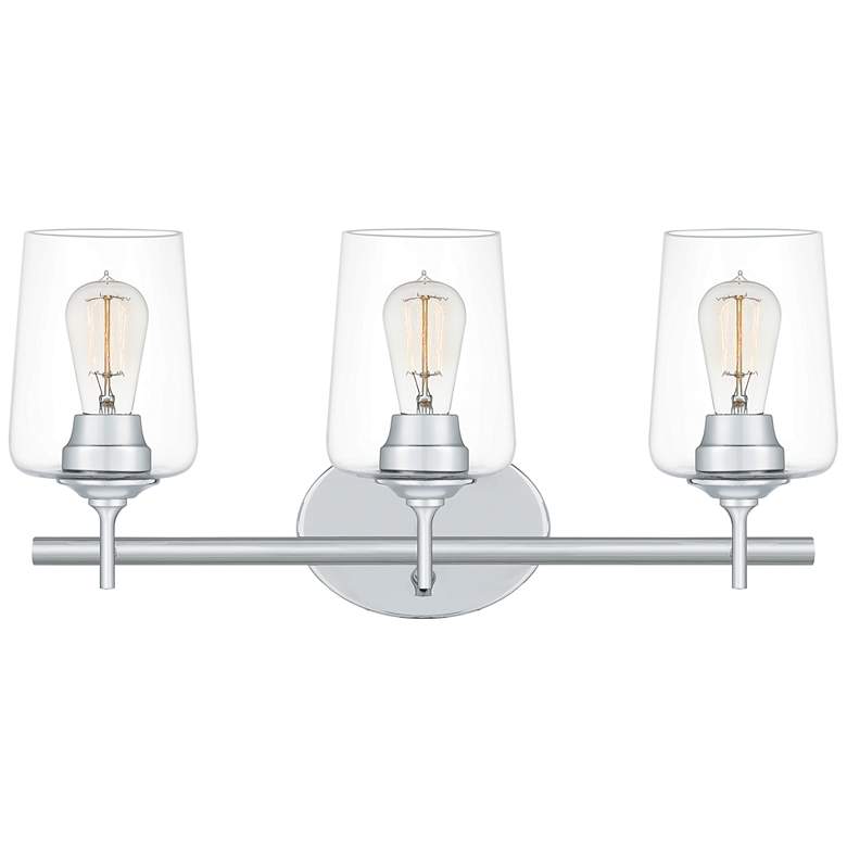 Image 1 Quoizel Miller 22" Wide Polished Chrome 3-Light Bath Light