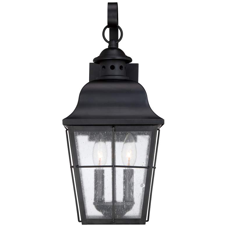 Image 3 Quoizel Millhouse 18" High Black and Seeded Glass Outdoor Wall Light more views