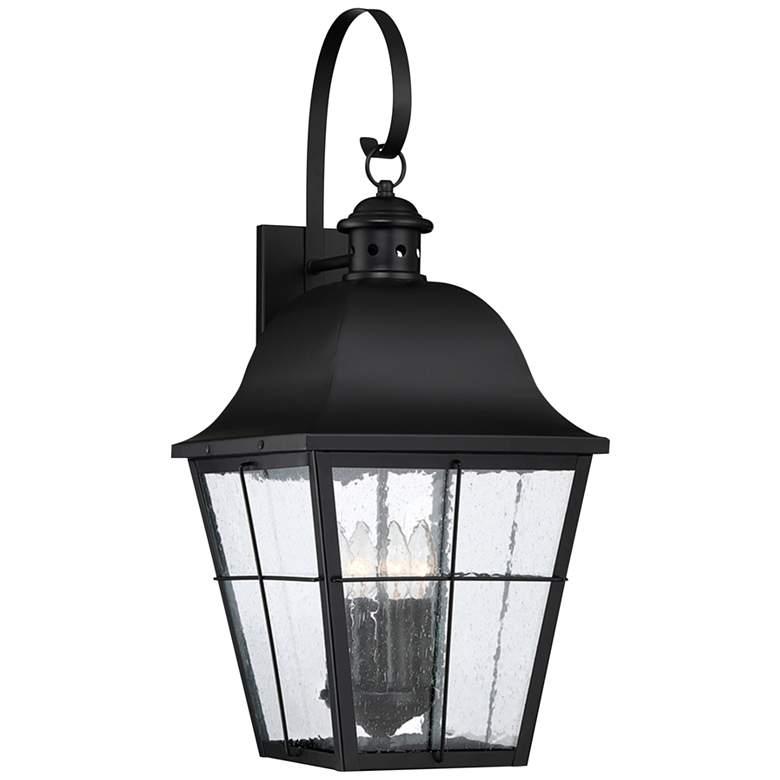 Image 1 Quoizel Millhouse 27 1/4 inch High Mystic Black 4-Light Outdoor Wall Light