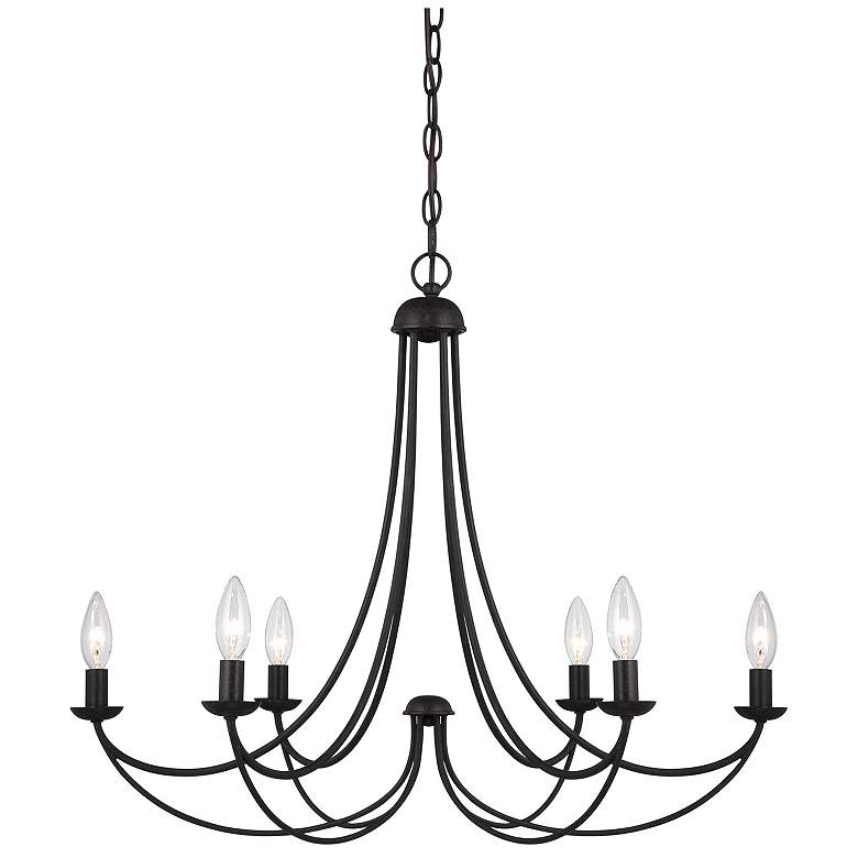 Image 2 Quoizel Mirren 28" Wide Imperial Bronze 6-Light Candelabra Chandelier