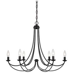 Quoizel Mirren 28" Wide Imperial Bronze 6-Light Candelabra Chandelier