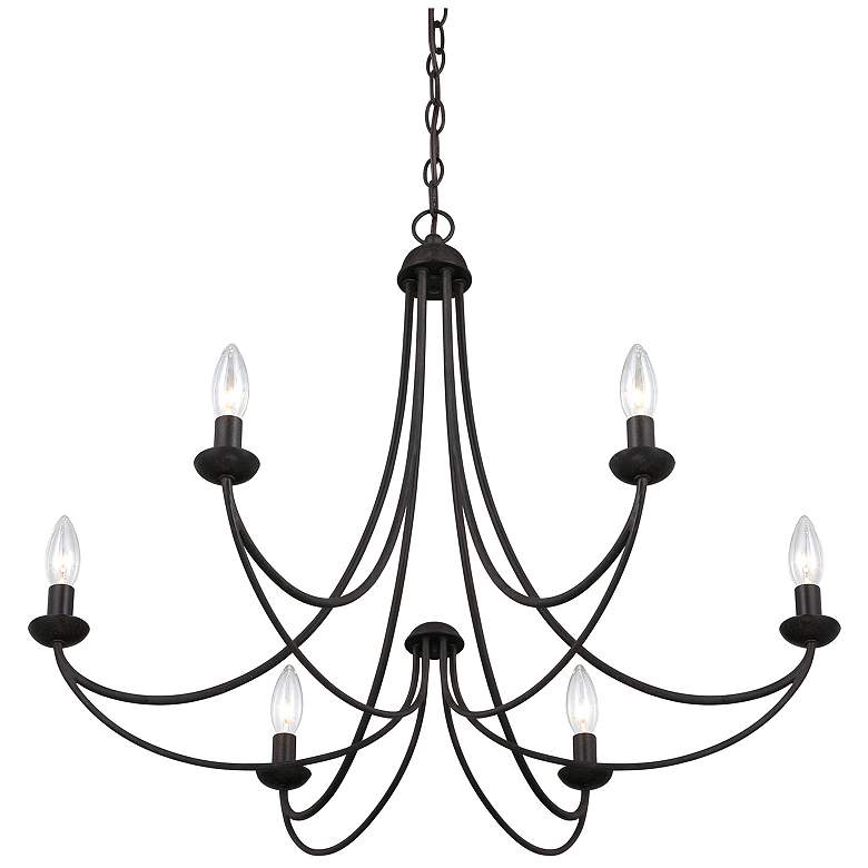 Image 4 Quoizel Mirren 28" Wide Imperial Bronze 6-Light Candelabra Chandelier more views