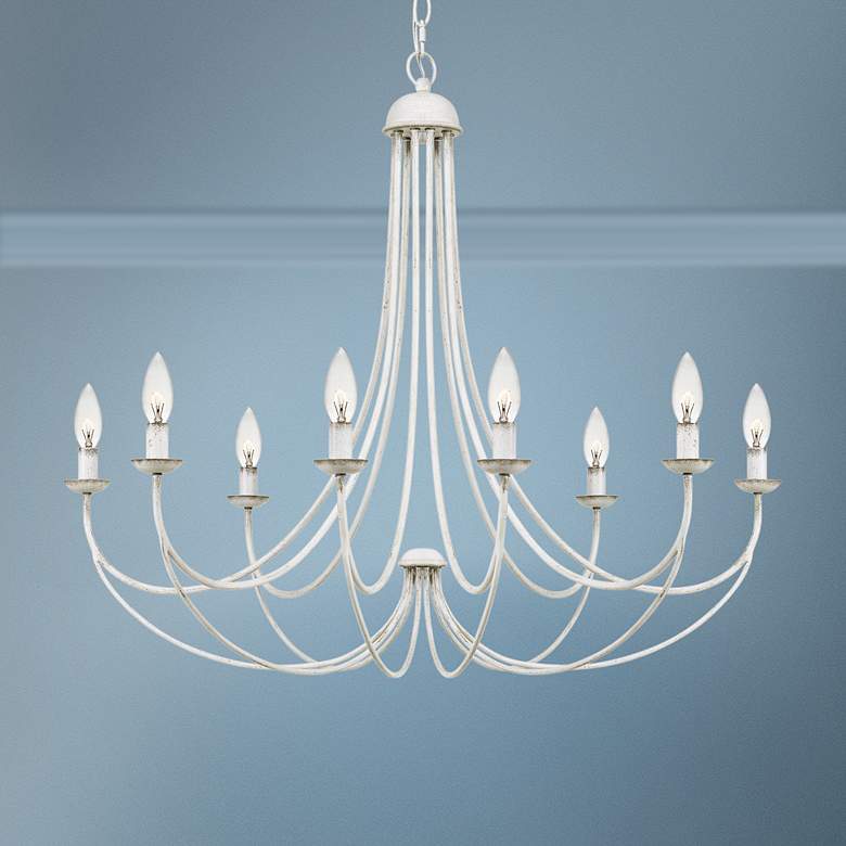 Image 1 Quoizel Mirren 32" Wide Antique White 8-Light Chandelier