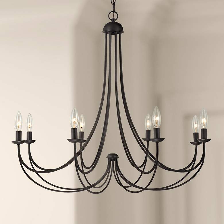 Image 1 Quoizel Mirren 32" Wide Imperial Bronze 8-Light Candelabra Chandelier