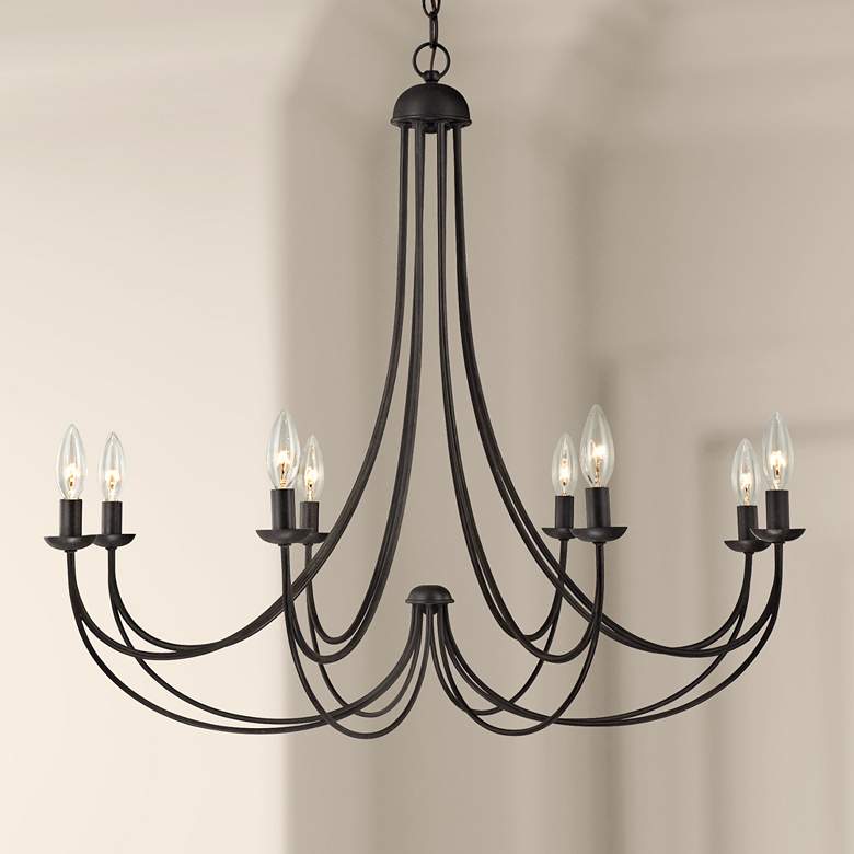 Image 1 Quoizel Mirren 32 inch Wide Imperial Bronze 8-Light Candelabra Chandelier