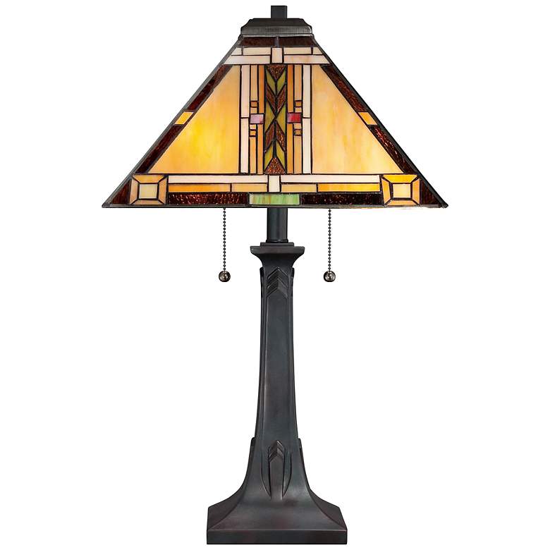 Image 3 Quoizel Mission 25" High Tiffany-Style Art Glass Table Lamp more views