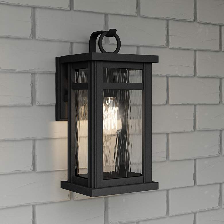 Image 2 Quoizel Moira 15 3/4" High Earth Black Outdoor Wall Light