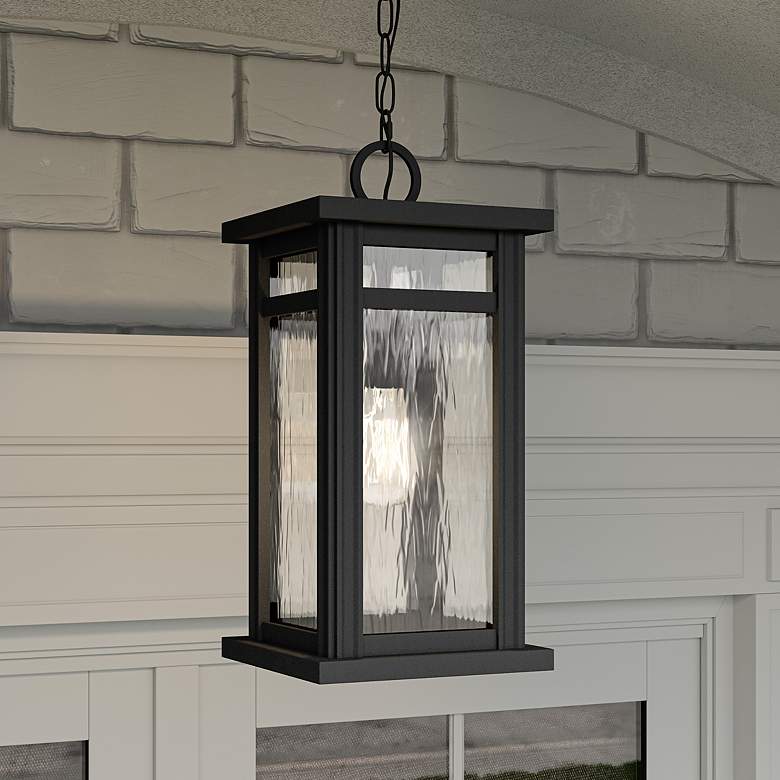 Image 2 Quoizel Moira 17 1/2" High Earth Black Outdoor Hanging Light