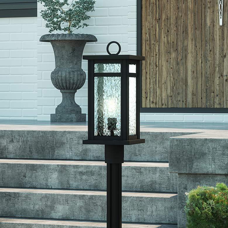 Image 1 Quoizel Moira 20 1/2 inch Earth Black Outdoor Post Mount Light
