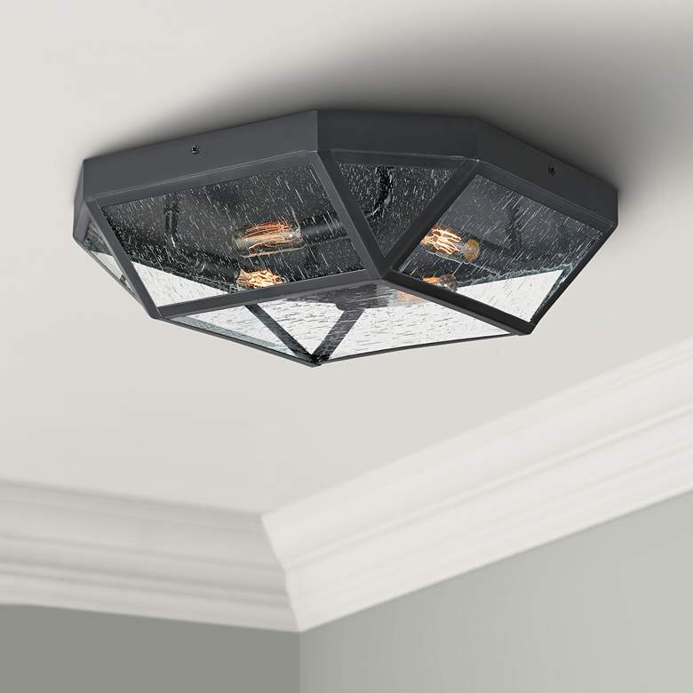 Image 1 Quoizel Montrose 17 1/2" Wide Mystic Black Ceiling Light