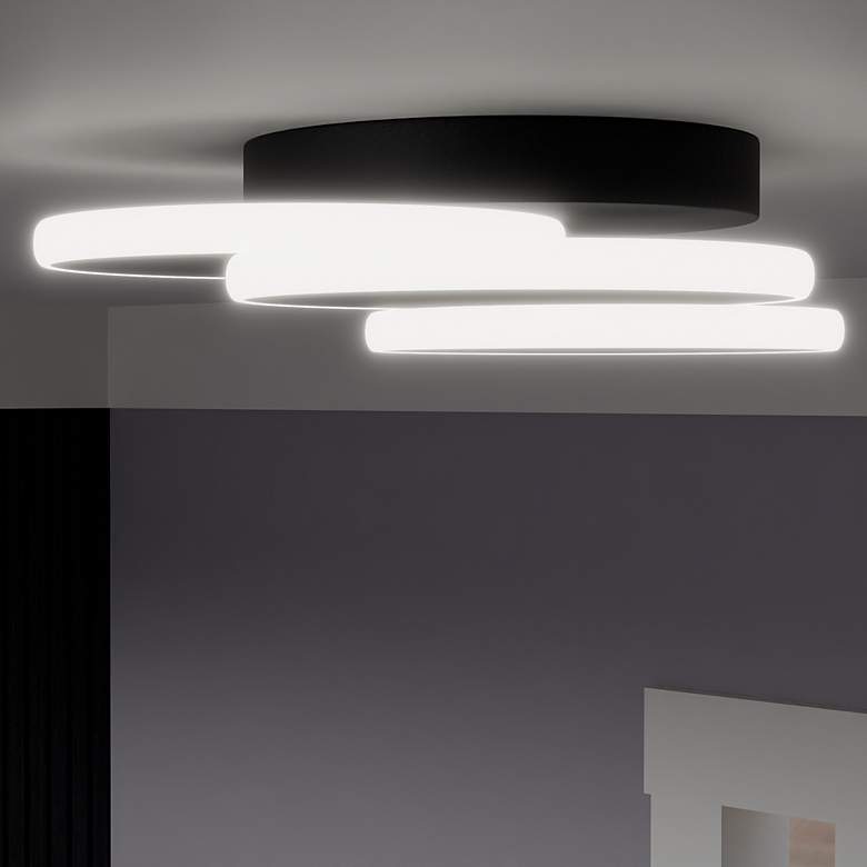 Image 2 Quoizel Moonan 16" Wide Matte Black LED Ceiling Light