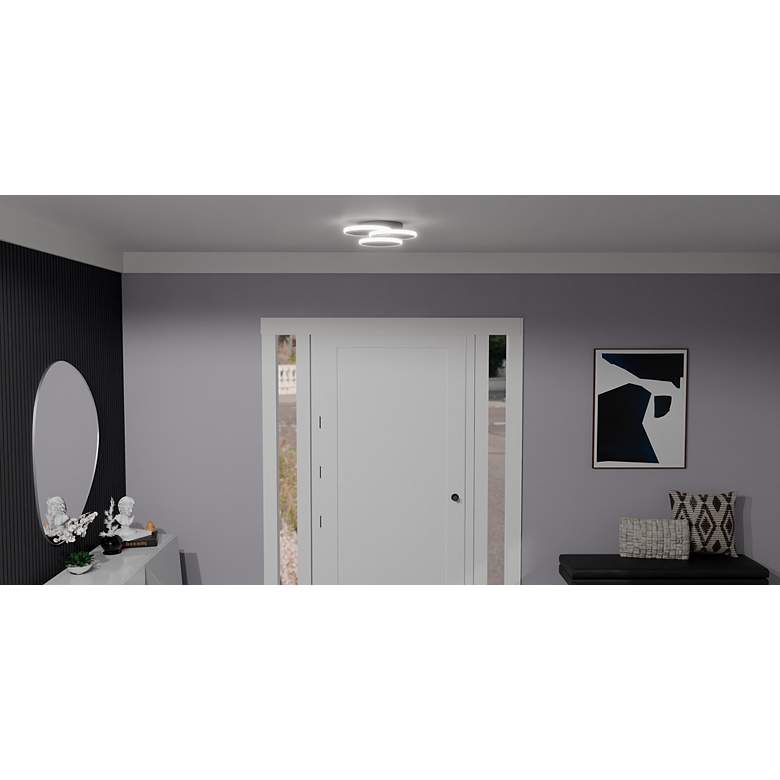 Image 4 Quoizel Moonan 16" Wide Matte Black LED Ceiling Light more views