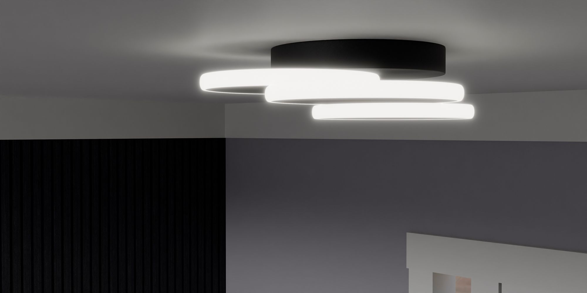 Quoizel Moonan 16" Wide Matte Black LED Ceiling Light in scene