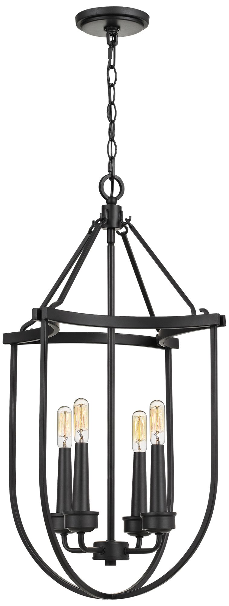 Quoizel Mooring 17" Wide Earth Black 4-Light Foyer Pendant