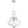 Quoizel Morocco 16" WIde 1-Light Chrome and Clear Glass Pendant