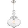 Quoizel Morocco 16" WIde 1-Light Chrome and Clear Glass Pendant