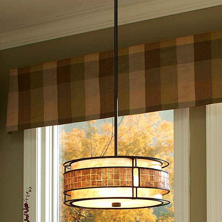 Image 2 Quoizel Naturals 16" Wide Mica Mosaic Drum Pendant Light