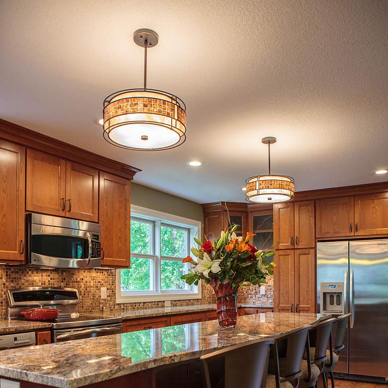 Image 6 Quoizel Naturals 16" Wide Mica Mosaic Drum Pendant Light more views