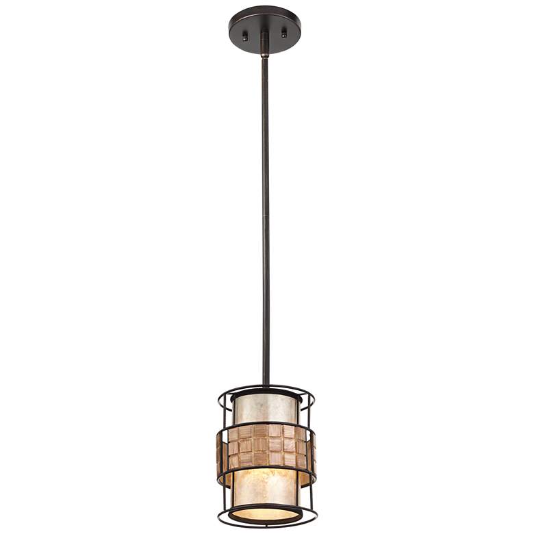 Image 4 Quoizel Naturals 6 inch Wide Mica Mosaic Shade Mini Pendant Light more views