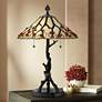 Quoizel Naturals Collection Whispering Wood Tiffany-Style Table Lamp in scene