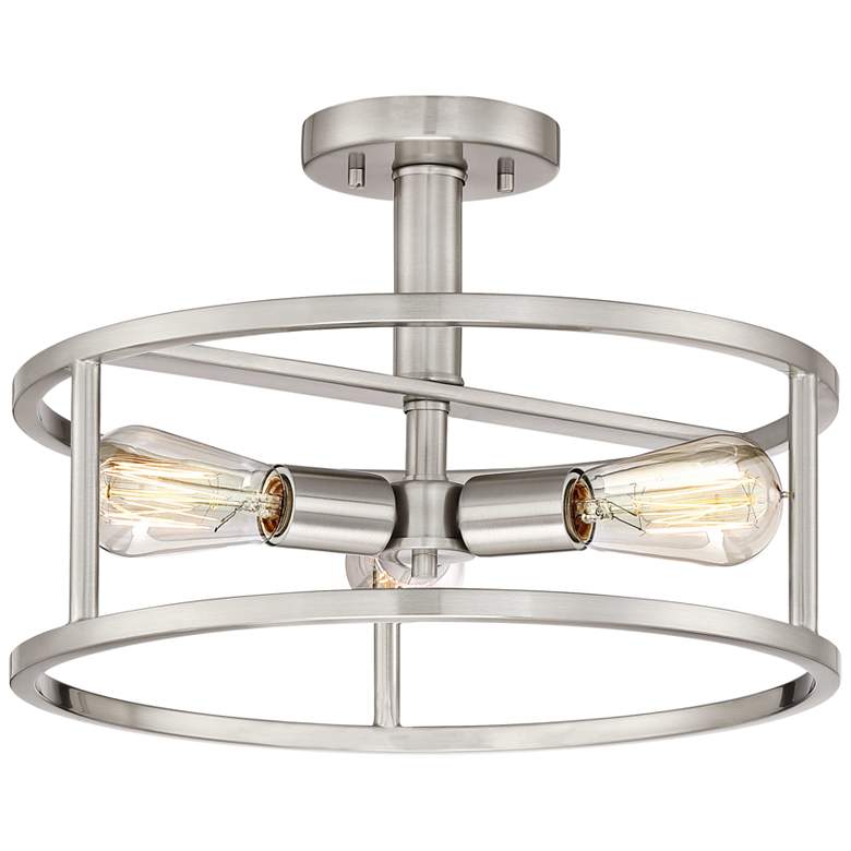 Image 2 Quoizel New Harbor 15 inchW Brushed Nickel 3-Light Ceiling Light