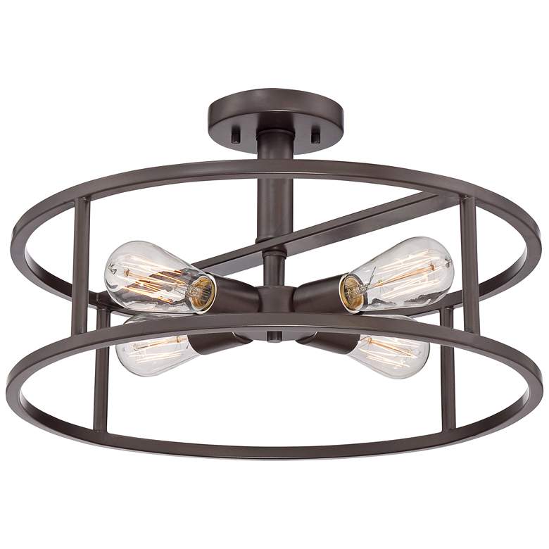 Image 2 Quoizel New Harbor 18" Wide Western Bronze 4-Light Ceiling Light